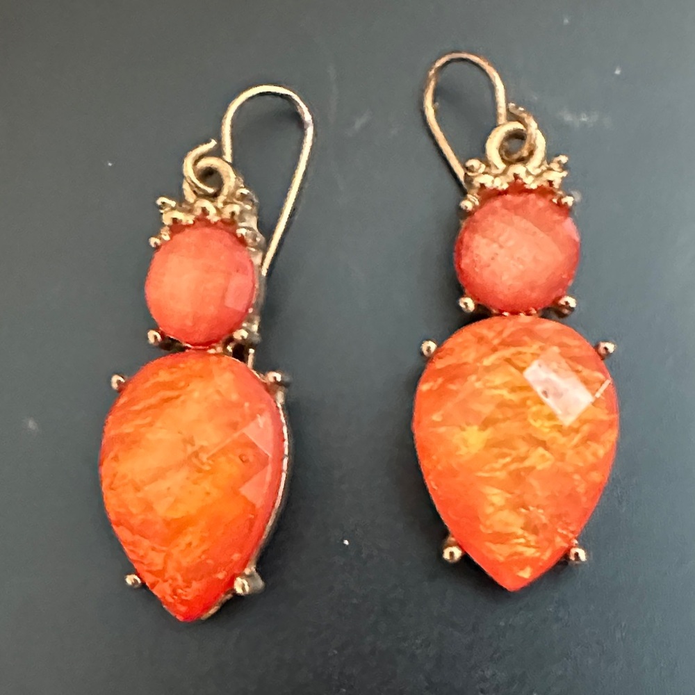 Vibrant Orange Teardrop Earrings